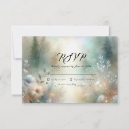 Elegant Florals in a Woodland Realm Wedding RSVP Karte