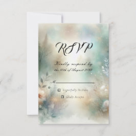 Elegant Florals in a Woodland Realm Wedding RSVP Karte