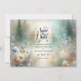 Elegant Florals in a Woodland Realm Wedding Save The Date
