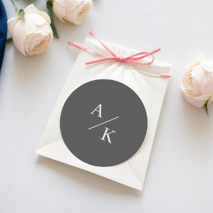 Elegant florgrau runder aufkleber