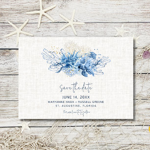 Elegant Florida Beach Wedding Save the Date Ankündigungspostkarte