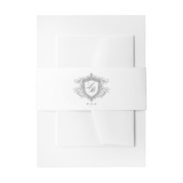 Elegant Flourish Crest Monogram Wedding Invitation Einladungsbanderole