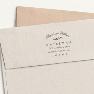 Elegant Flourish Rücksendeadresse Permastempel