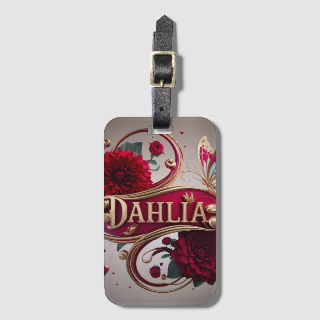Elegant Flower Art with Gold Accents Gepäckanhänger (Vorderseite Vertikal)