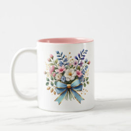 Elegant Flower Coffee Cup Gift for Her Zweifarbige Tasse