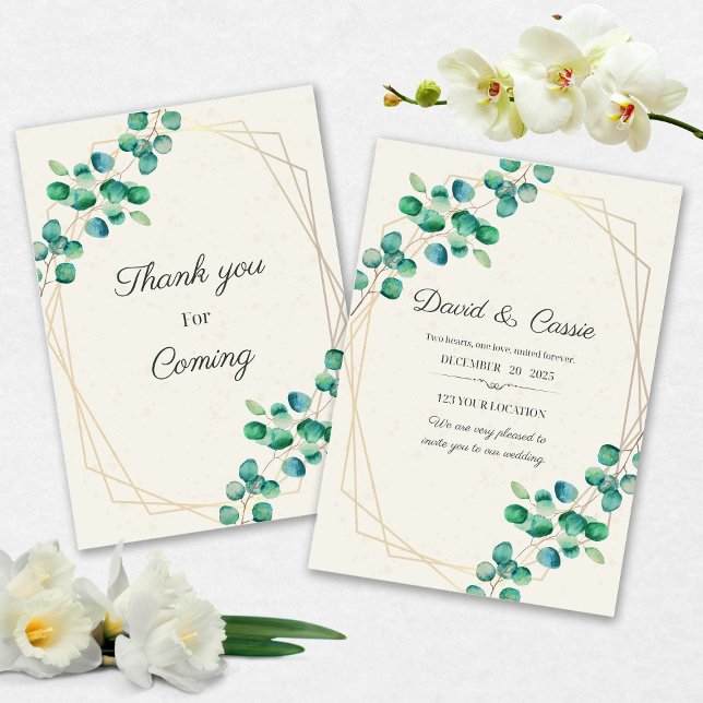 Elegant Flower Wedding Invitation Einladung (Von Creator hochgeladen)