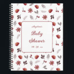 Elegant Flowers Baby Shower Gift List Notebook Notizbuch<br><div class="desc">This elegant flower baby shower gift list notebook is perfect for a modern classy baby shower. The soft floral design features watercolor flower and green leaves in a cute arrangement. Personalize with the name of the mom-to-be.</div>