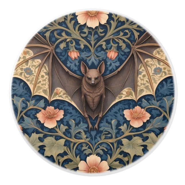 Elegant Flying Bat William Morris Inspiriert Keramikknauf (Vorderseite)