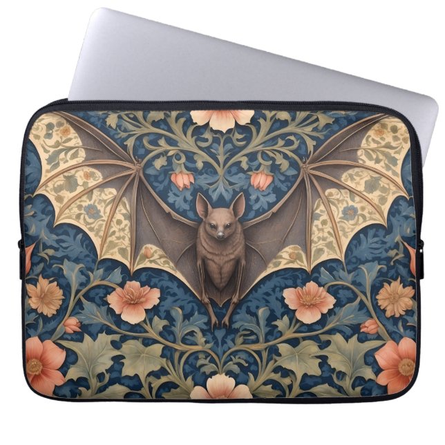 Elegant Flying Bat William Morris Inspiriert Laptopschutzhülle (Vorderseite)