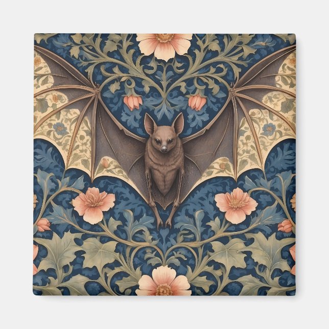 Elegant Flying Bat William Morris Inspiriert Magnet (Vorne)