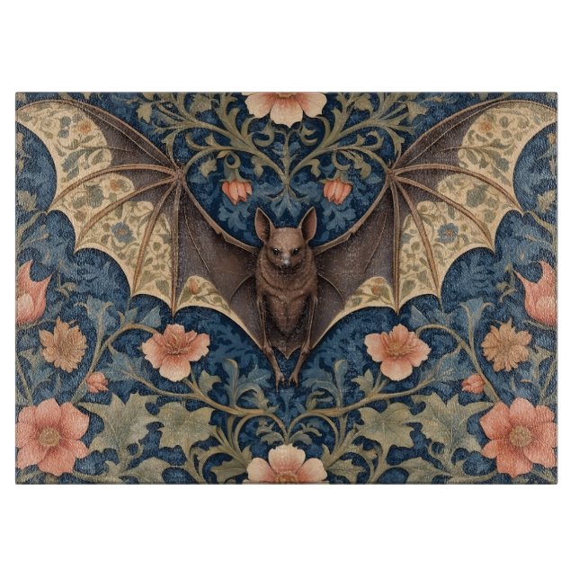 Elegant Flying Bat William Morris Inspiriert Schneidebrett (Vorderseite)
