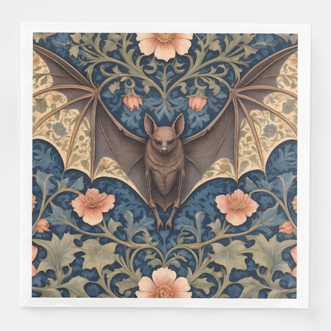 Elegant Flying Bat William Morris Inspiriert Serviette (Vorderseite)