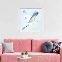 Elegant Flying Heron Dusty Blue