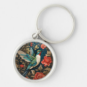 Elegant Flying Hummingbird William Morris Inspirie Schlüsselanhänger