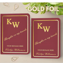 Elegant Foil Name Monogram Travel or Daily Journal