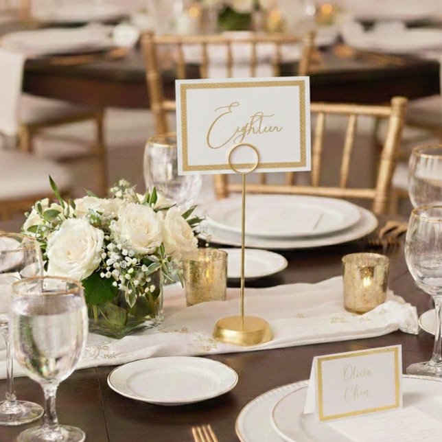 Elegant Foil Wedding Table Number Tent - EIGHTEEN Folienkarte (Von Creator hochgeladen)