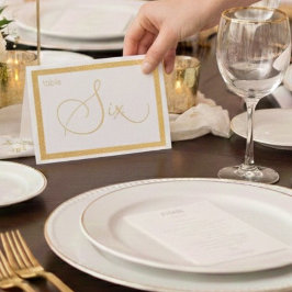 Elegant Foil Wedding Table Number Tent - SEVEN Folienkarte