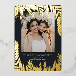 Elegant Foliage | Hanukkah Foto Collage Card Folieneinladung
