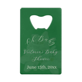 Elegant Forest Green Oh Baby Name Baby Shower  Geldbeutel Flaschenöffner