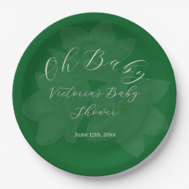 Elegant Forest Green Oh Baby Name Shower  Pappteller