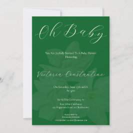 Elegant Forest Green Oh Baby Shower Invitation Einladung