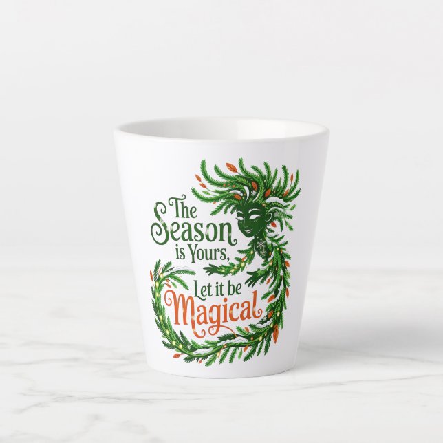 Elegant Forest Queen Magical Christmas Drinkware Milchtasse (Vorderseite)