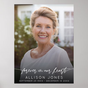 Elegant Forever In Our Hearts Schriftzug Foto Trau Poster