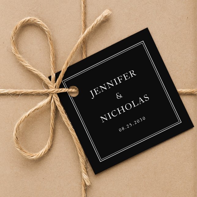 Elegant Formal Black Wedding Geschenkanhänger (Elegant Formal Black Wedding Favor Tags)