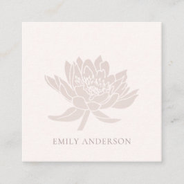 ELEGANT FORMAL BLUSH PINK ROSE GOLD LOTUS FLORAL QUADRATISCHE VISITENKARTE