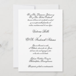 Elegant Formal Calligraphy Spanish Wedding Einladung