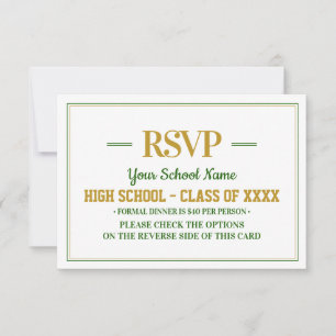 Elegant Formal Class Wiedersehen RSVP Karte