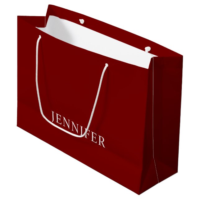 Elegant Formal Custom Name Large Gift Bag Große Geschenktüte (Vorderseite Schrägansicht)
