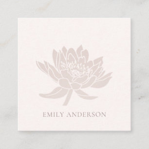 ELEGANT FORMAL ROSA HELLROSA ROSÉGOLD LOTUS BLUMEN QUADRATISCHE VISITENKARTE
