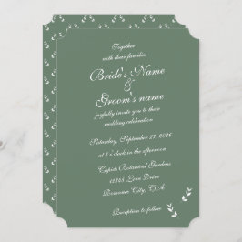 Elegant Formal Sage Olive Green Script Wedding Einladung