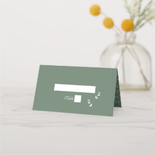 Elegant Formal Sage Olive Green Script Wedding Platzkarte