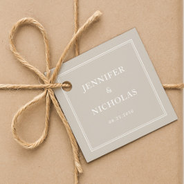 Elegant Formal Taupe Wedding Geschenkanhänger