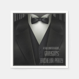 Elegant Formal Tuxedo Bachelor Party Serviette