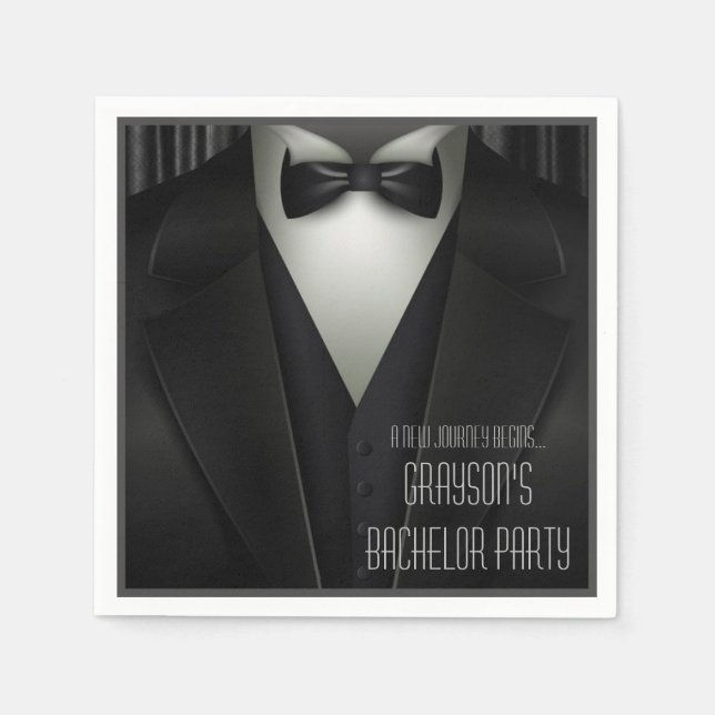 Elegant Formal Tuxedo Bachelor Party Serviette (Vorderseite)