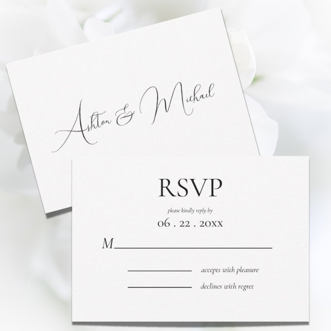 Elegant formaler Minimalismus Moderne RSVP Karte (Von Creator hochgeladen)