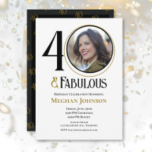 Elegant Forty and Fabulous Birthday Photo 