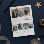 elegant | Foto Collage Weihnachten<br><div class="desc">Diese stilvolle und vereinfachende Weihnachtsgrüßkarte ist der perfekte Start für Ihre Weihnachtsfeiern. Das Foto wird von einem großen Team von Freunden und Freunden gestaltet. Die Karte enthält 5 Fotos,  eine Reihe farbiger Bausteine,  das Sprichwort "Fröhliche Weihnachten" und eine persönliche Nachricht.</div>