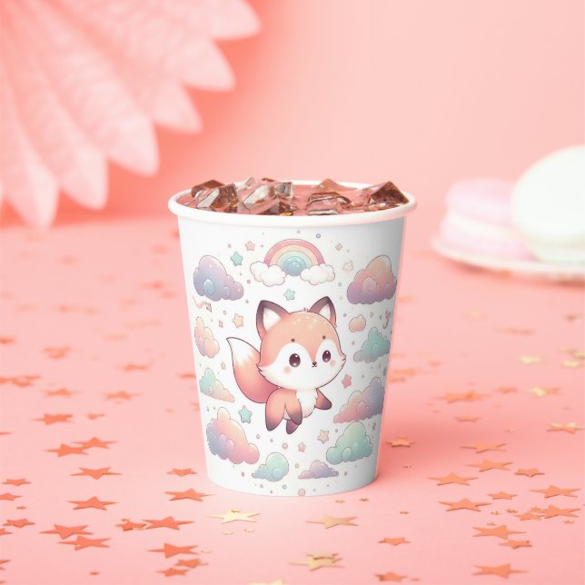 Elegant Fox Baby Shower Pappbecher (Insitu)