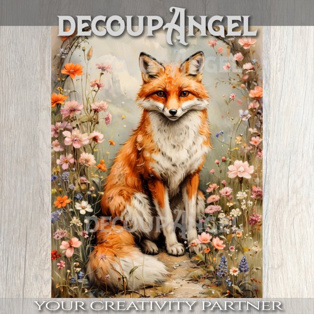 Elegant Fox - Decoupage - Seidenpapier (Von Creator hochgeladen)