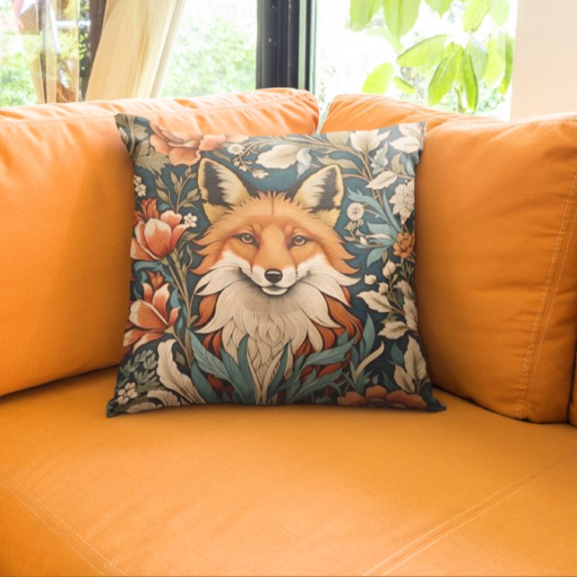 Elegant Fox William Morris Inspiriert Kissen (Von Creator hochgeladen)