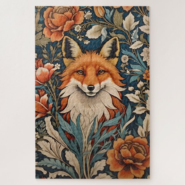 Elegant Fox William Morris Inspiriert Puzzle (Vertikal)
