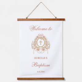 Elegant Frame Holy Cross Baptism Welcome Wandteppich Mit Holzrahmen