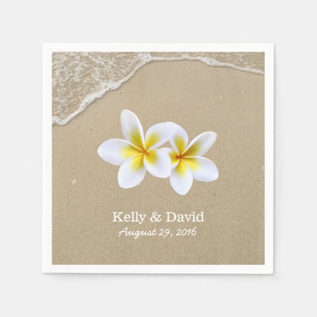 Elegant Frangipani Blume Beach Wedding Serviette (Vorderseite)