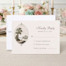 Elegant French Chateau Wedding Response Card