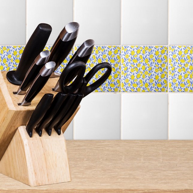 Elegant French Country Lemon Botanical Fliese (Von Creator hochgeladen)