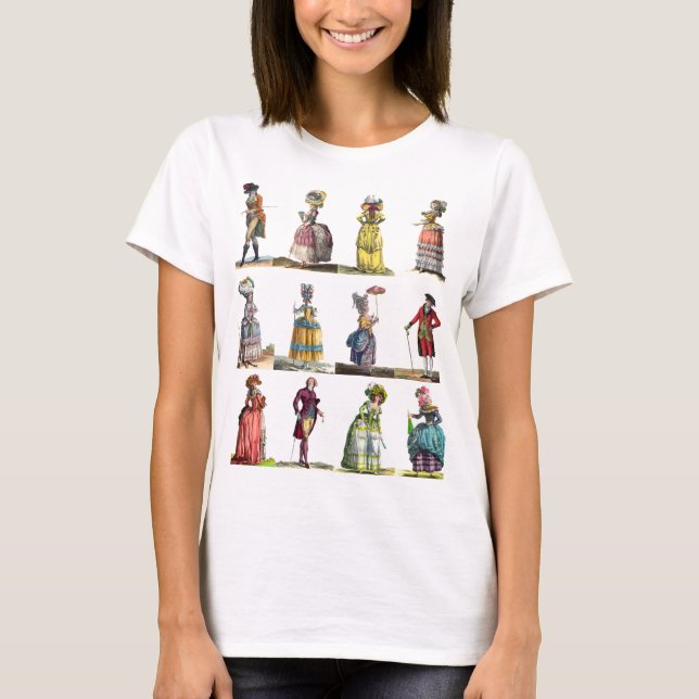 Elegant French Fashion Regency Marie Antoinette T-Shirt (Vorderseite)